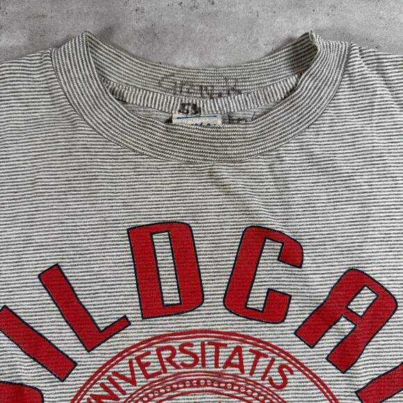 Vintage University of Arizona wildcats striped t-shirt size large made in USA - Picture 3 of 7